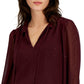 Blusa feminina com amarração e recortes, tamanho grande, vermelha, da INC International Concepts