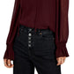 Blusa feminina com amarração e recortes, tamanho grande, vermelha, da INC International Concepts