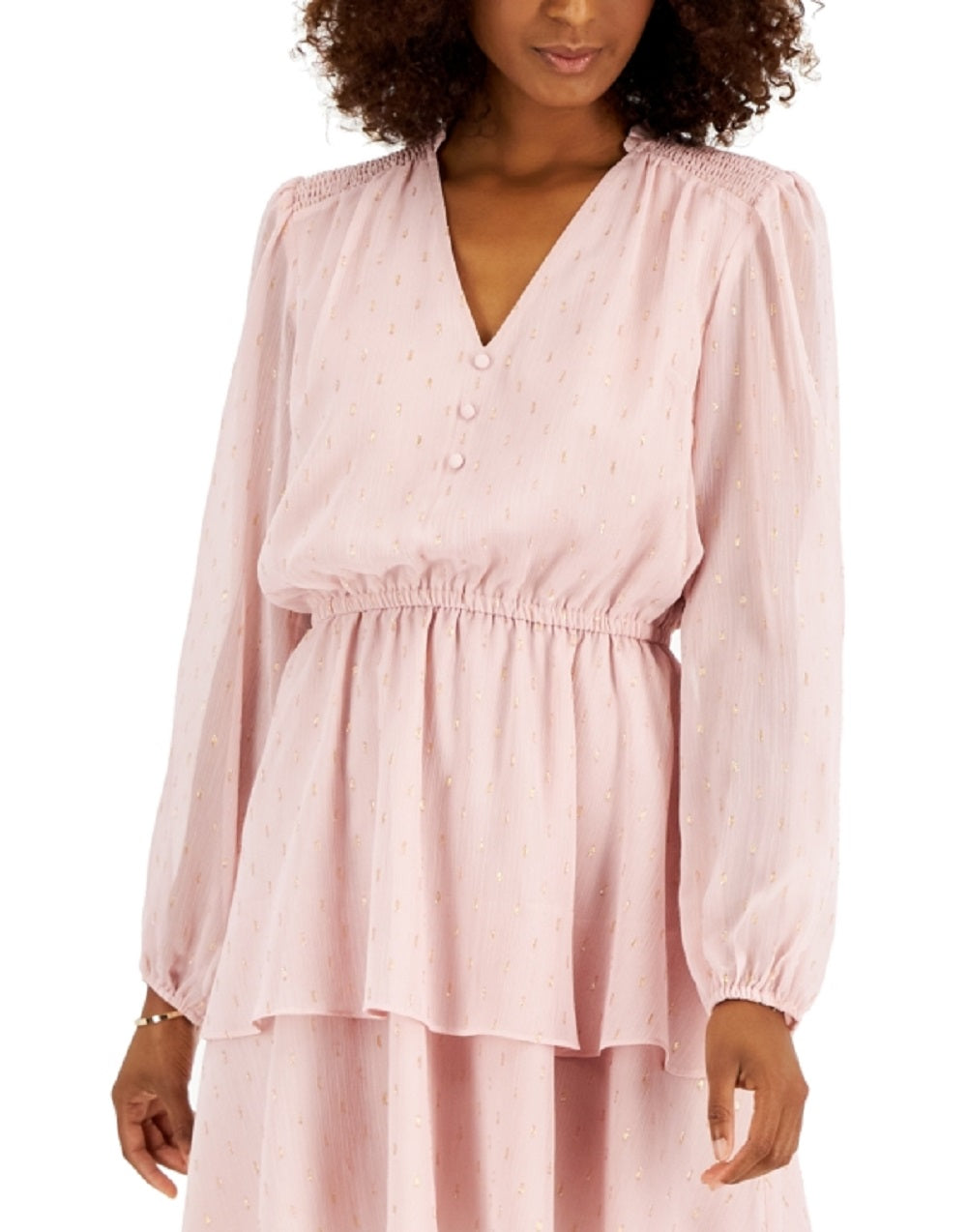 Vestido feminino com estampa de bolinhas e clipe metálico da INC International Concepts, rosa, tamanho extragrande