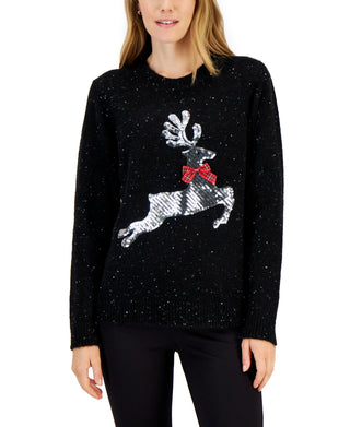 Karen Scott Women's Holiday Sweater Black Size X-Large