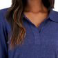 Suéter polo feminino Karen Scott Plush Azul Tamanho XX-G