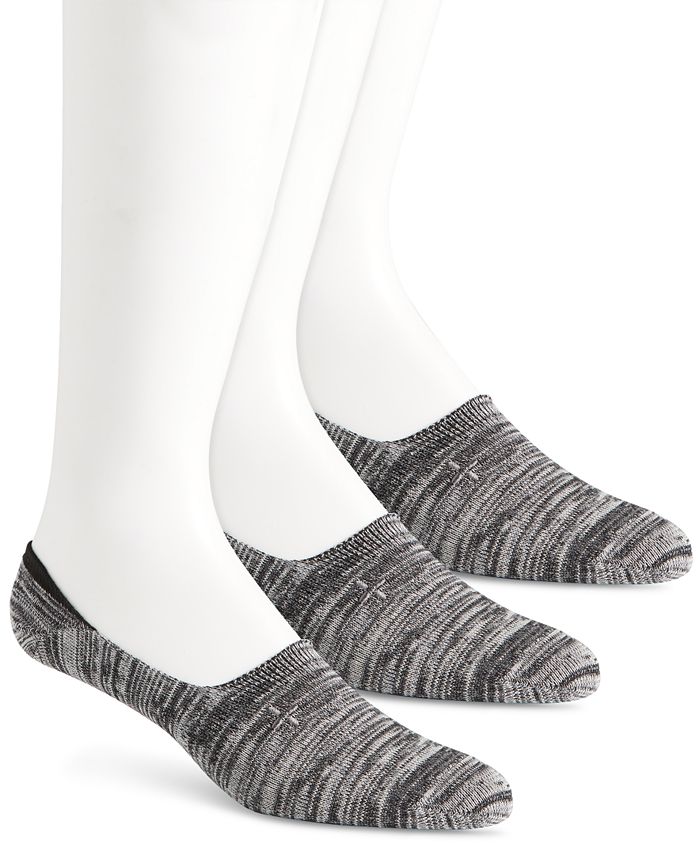 Pacote com 3 meias invisíveis Sun + Stone masculinas, cinza, tamanho 10-13