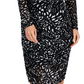 Vestido justo feminino de malha estampada da INC International Concepts, preto, tamanho pequeno grande