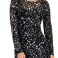 Vestido justo feminino de malha estampada da INC International Concepts, preto, tamanho pequeno e pequeno