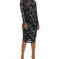 Vestido de malha estampado feminino INC International Concepts, preto, tamanho X-S