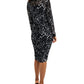 Vestido de malha estampado feminino INC International Concepts, preto, tamanho X-S
