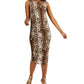 Vestido de malha justo com estampa de leopardo feminino INC International Concepts, marrom, tamanho pequeno