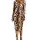 Vestido de malha com estampa de leopardo feminino INC International Concepts, marrom, tamanho X-S