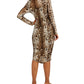 Vestido de malha com estampa de leopardo feminino INC International Concepts, marrom, tamanho X-S