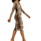 Vestido de malha com estampa de leopardo feminino INC International Concepts, marrom, tamanho grande