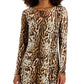 Vestido de malha com estampa de leopardo feminino INC International Concepts, marrom, tamanho extragrande