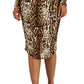 Vestido de malha com estampa de leopardo feminino INC International Concepts, marrom, tamanho extragrande