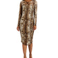 Vestido de malha com estampa de leopardo feminino INC International Concepts, marrom, tamanho extragrande
