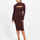 Vestido justo com recorte Bar III feminino marrom tamanho M