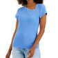 Camiseta feminina assimétrica INC International Concepts, azul, tamanho XX-G