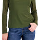 Blusa de malha com gola redonda feminina INC International Concepts, verde, tamanho médio