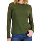 Blusa de malha com gola redonda feminina INC International Concepts, verde, tamanho médio