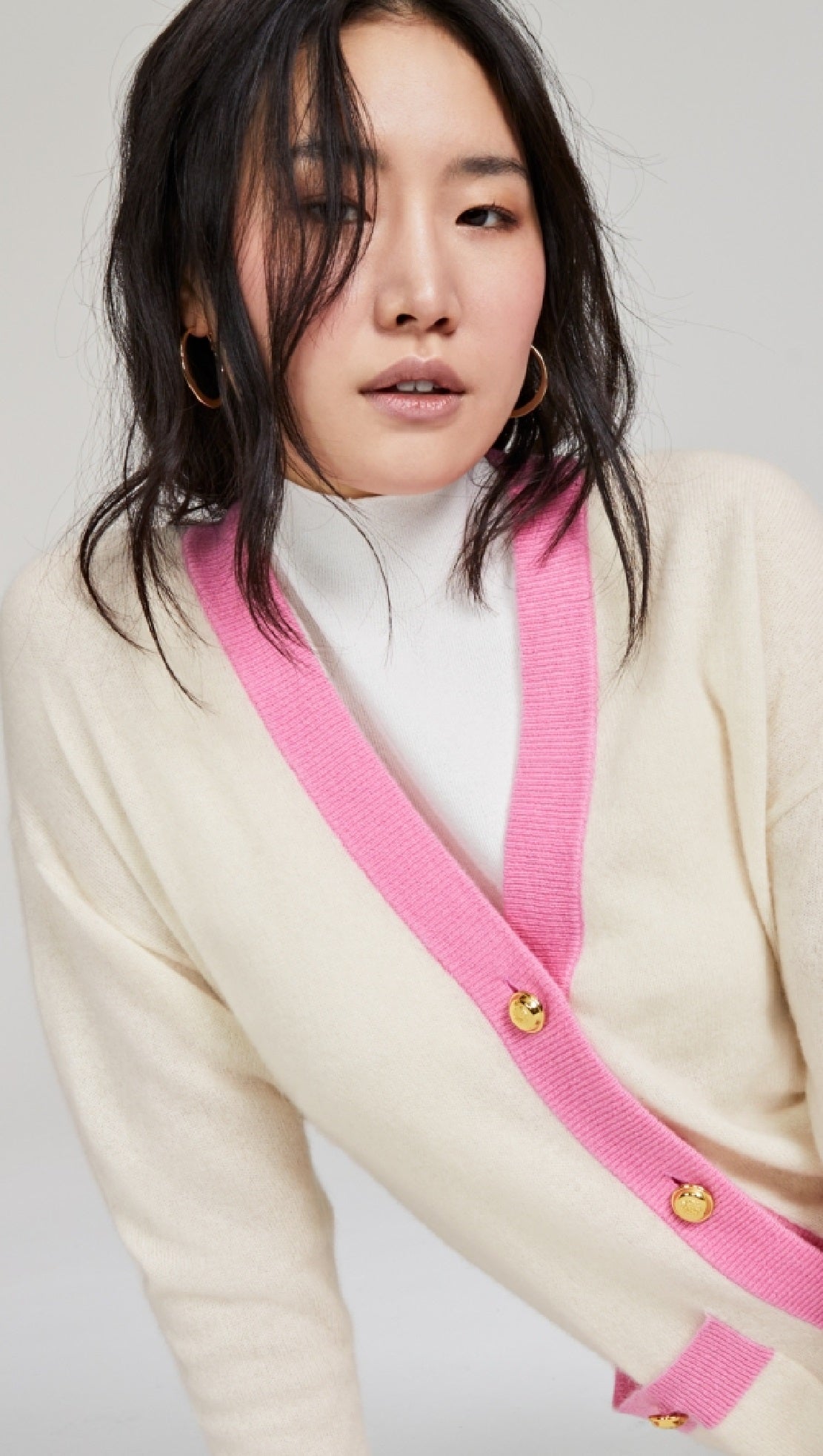 Cardigan feminino com blocos de cores Charter Club, marrom, tamanho pequeno