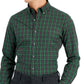Camisa social masculina Club Room Slim Fit com elasticidade em 4 direções, xadrez, verde, tamanho XX-G
