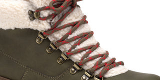 Botas masculinas Sun + Stone Glenn de couro sintético com acabamento em lã e cadarço, verdes