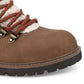 Botas masculinas Sun + Stone Glenn de couro sintético com acabamento em lã e cadarço, marrom