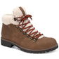 Botas masculinas Sun + Stone Glenn de couro sintético com acabamento em lã e cadarço, marrom