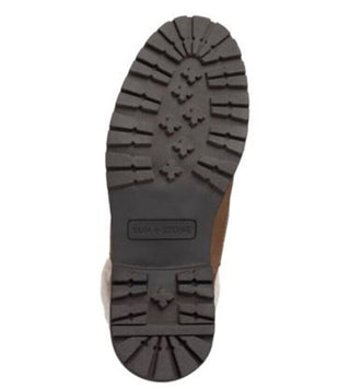 Botas masculinas Sun + Stone Glenn de couro sintético com acabamento em lã e cadarço, tamanho 10,5, marrom