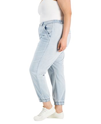 Calça jogger jeans feminina estilo &amp; co, azul, tamanho 14W