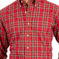 Camisa social masculina Club Room Regular Fit de algodão vermelha tamanho 15,5 x 34 x 35