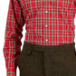 Camisa social masculina Club Room Regular Fit de algodão vermelha tamanho 15,5 x 34 x 35