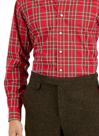 Camisa social masculina Club Room Regular Fit de algodão vermelha tamanho 15,5 x 34 x 35