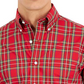 Camisa social masculina Club Room Regular Fit de algodão vermelha tamanho 34-35