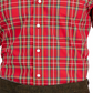 Camisa social masculina de algodão com ajuste regular Club Room, vermelha, tamanho 17 x 32 x 33