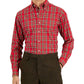 Camisa social masculina Club Room Regular Fit de algodão vermelha tamanho 32-33