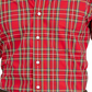 Camisa social masculina Club Room Regular Fit de algodão vermelha tamanho 32-33