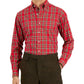 Camisa social masculina Club Room Regular Fit de algodão vermelha tamanho 17,5 x 34 x 35