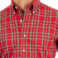 Camisa social masculina Club Room Regular Fit de algodão vermelha tamanho 17,5 x 34 x 35