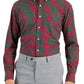 Camisa social masculina de algodão xadrez Tumaco Regular Fit Club Room, vermelha, tamanho 16,5 x 34 x 35