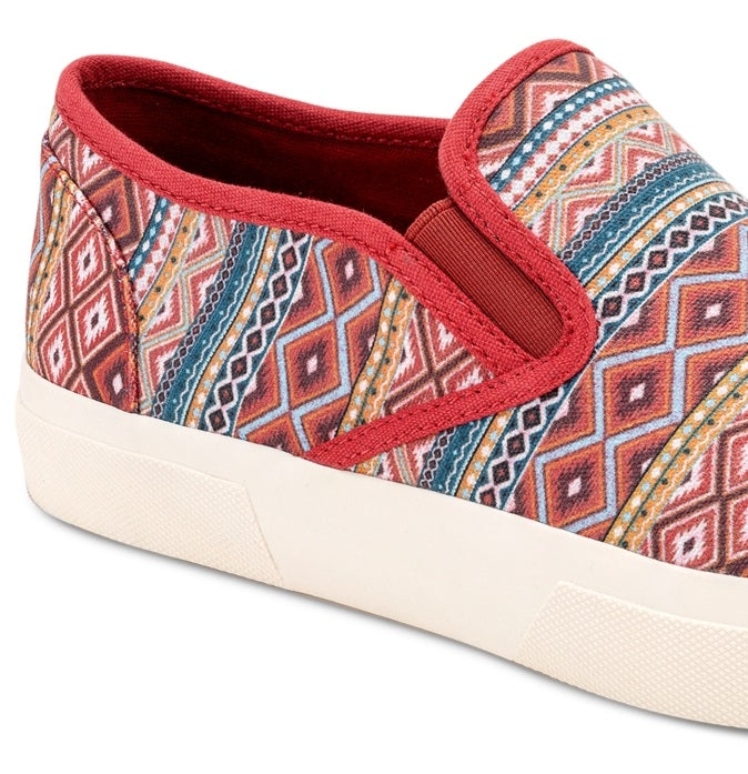 Tênis masculino Sun + Stone Reins Geo Print Slip On Vermelho Tamanho 7M