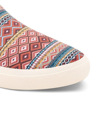 Tênis masculino Sun + Stone Reins Geo Print Slip On Vermelho Tamanho 10,5M