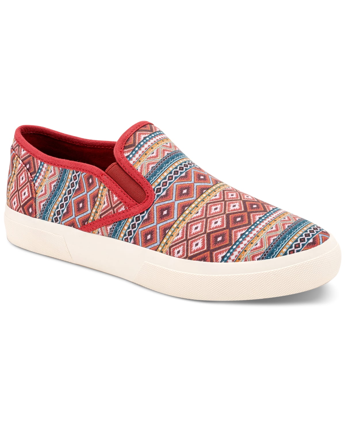 Tênis masculino Sun + Stone Reins Geo Print Slip On Vermelho Tamanho 10,5M