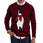 Suéter masculino Club Room Merino Penguin vermelho tamanho médio