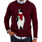 Suéter masculino Club Room Merino Penguin vermelho tamanho grande