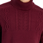 Suéter de gola alta robusto de malha trançada masculino Club Room, vermelho, tamanho pequeno