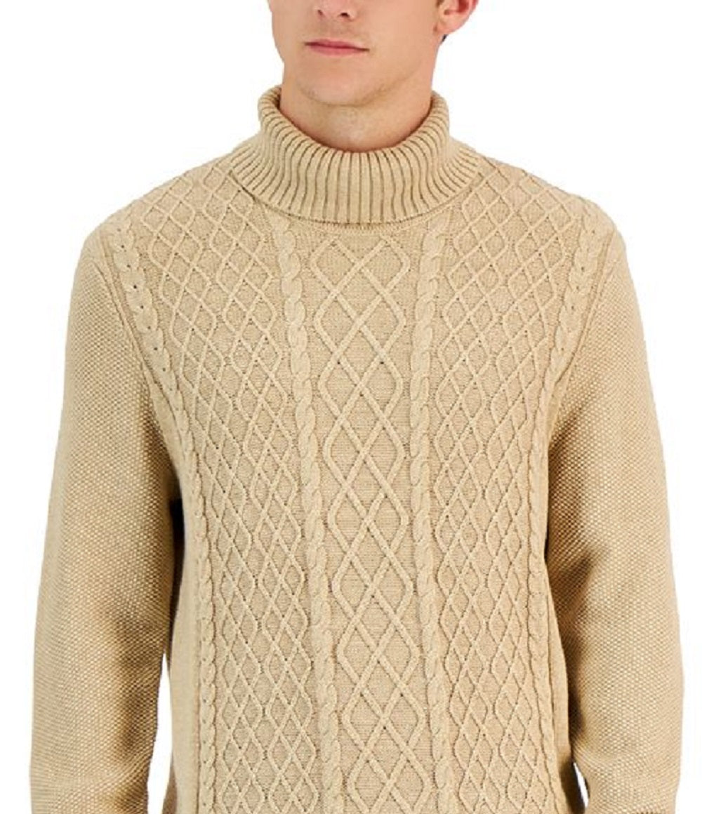 Suéter masculino de gola alta grossa Club Room, marrom, tamanho XX-G