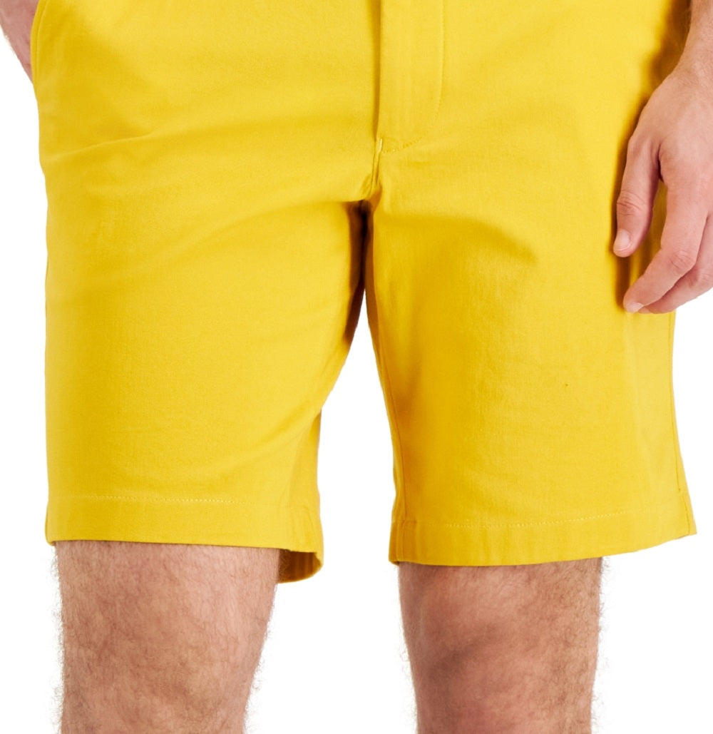 Shorts Club Room Masculino Regular Fit 9 4 Way Stretch Amarelo Tamanho 32