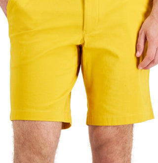 Club Room Men's Regular Fit 9 4 Way Stretch Shorts Yellow Size 32
