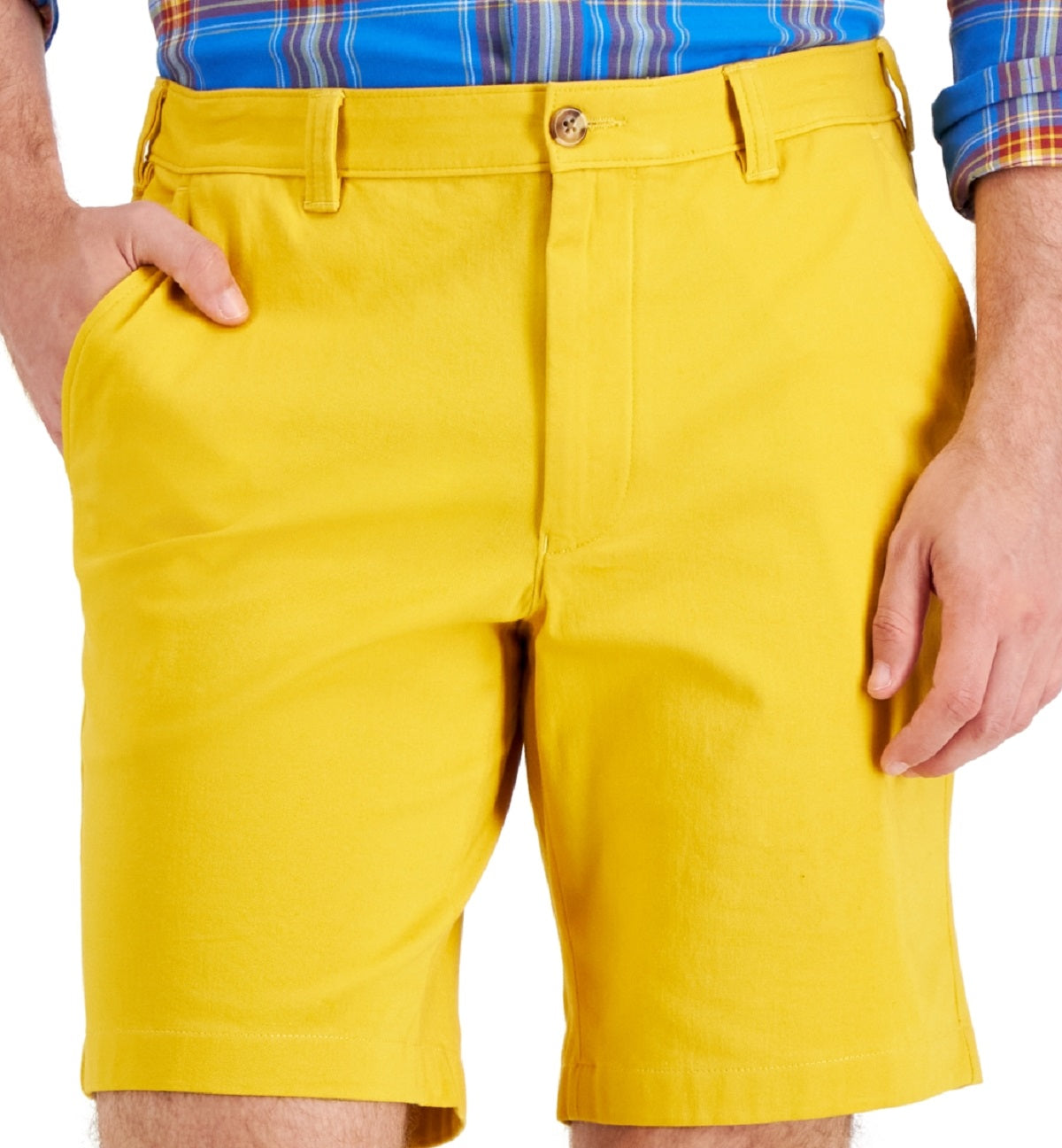 Club Room Shorts Masculino Regular Fit 9 4 Way Stretch Amarelo Tamanho 40