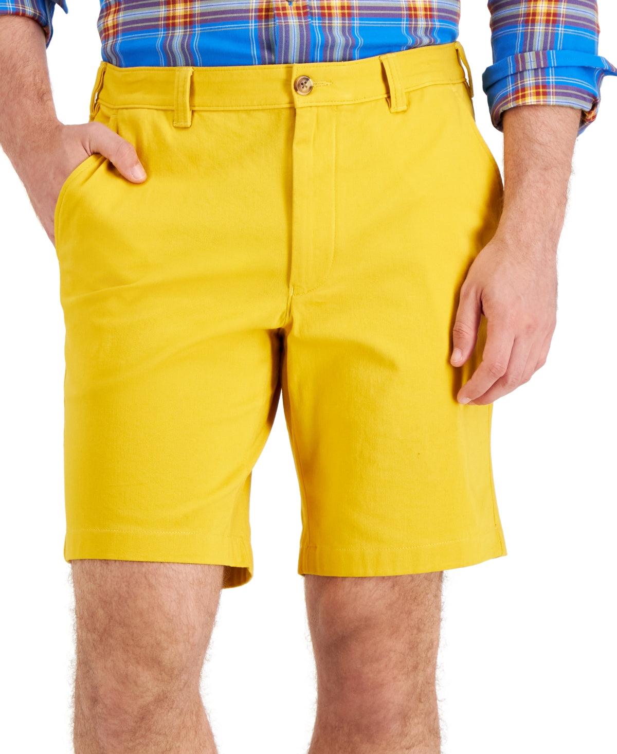 Shorts Club Room Masculino Regular Fit Way Stretch Amarelo Tamanho 44