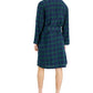 Club Room Robe masculino xadrez de flanela plush azul tamanho extragrande